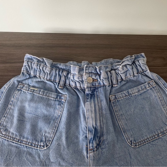 Zara High Rise Paperbag Tapered Balloon Style Light Blue Jeans - Picture 5 of 12